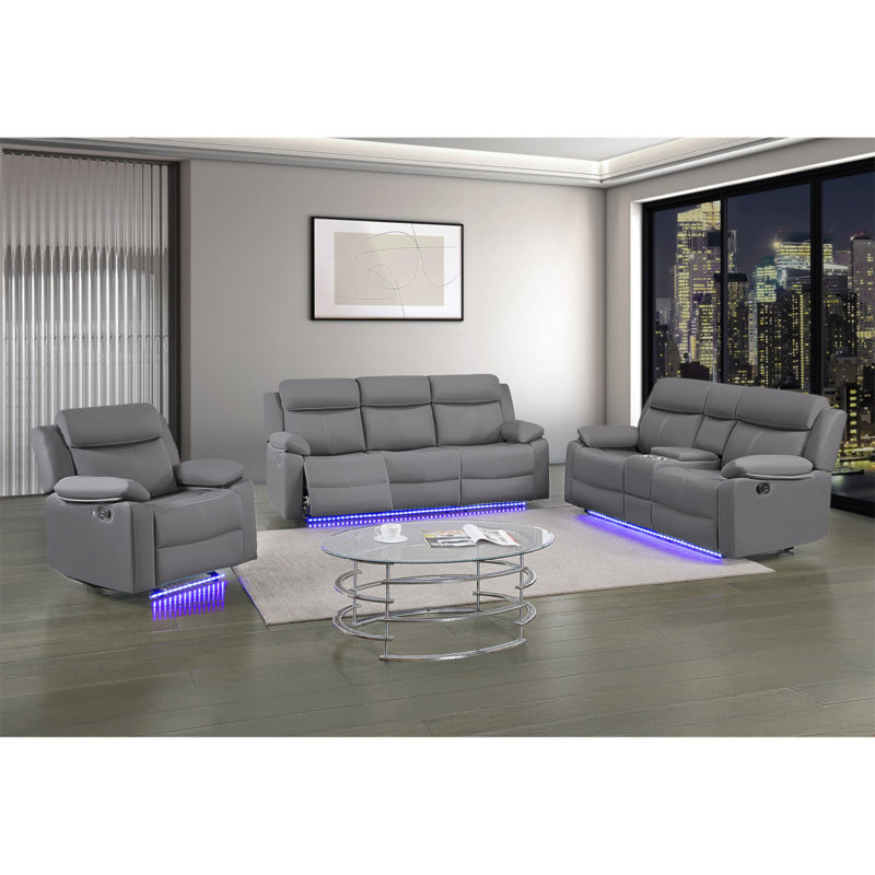 Fauteuil inclinable et oscillant gris à DEL Blanche, Gris
