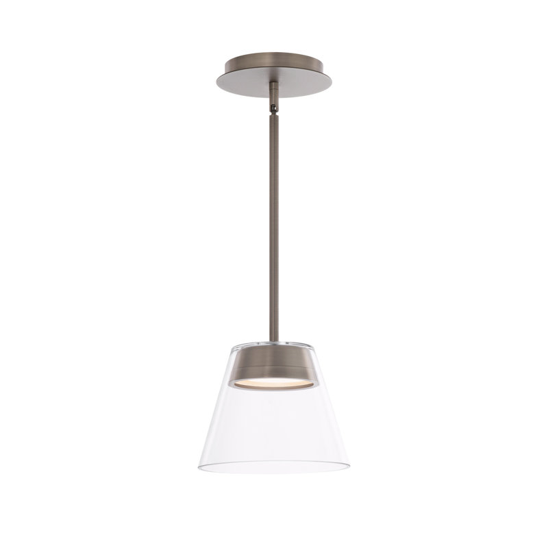 Mini-luminaire suspendu à DEL 14 po Chandra 3000K, Nickel brossé