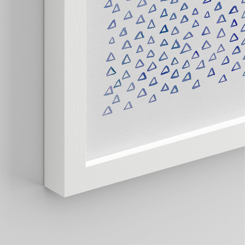 «Pastel Watercolor Blue Polygon Patterns», ensemble de 4 reproductions de cadres photo simples, Blanc, H 10 po x l 8 po