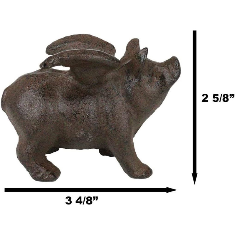 Figurine 2 pièces cochon volant fantaisiste Idessa
