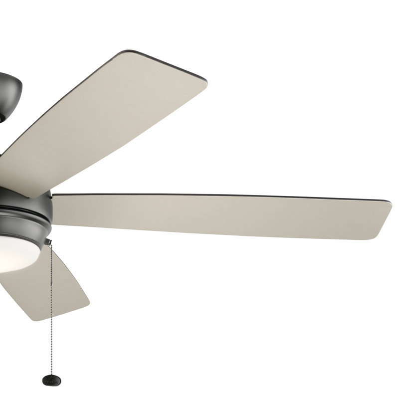 Starkk 60'' Black Steel Ceiling Fan with LED Light