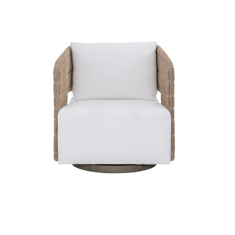 Maldives Swivel Patio Chair with Cushions, White Sunbrella 6063-000