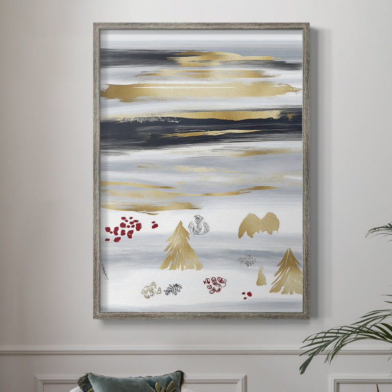 «Christmas Holiday Art CLVII», reproduction d'art encadrée - bois massif, H 21 po x l 17 po