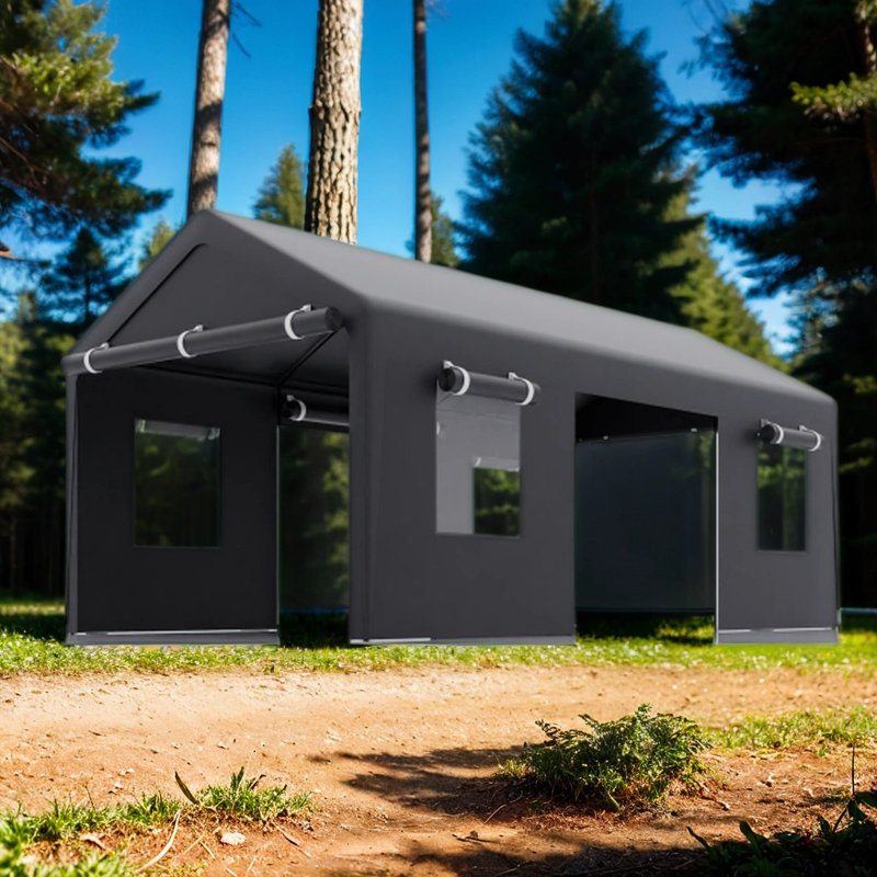 Remise de garage en polypropylène et fer de l 10 pi x P 20 pi, Gris
