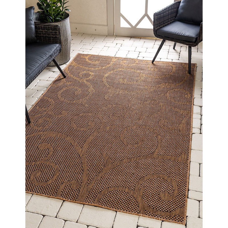 Contemporary Veranda Area Rug Mushroom Colour, Rectangle 4' x 6'