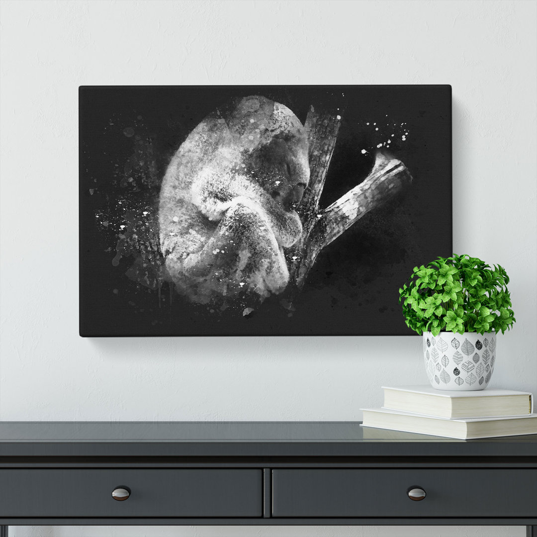 Koala Bear Resting in a Tree - Wrapped Canvas Graphic Art Print