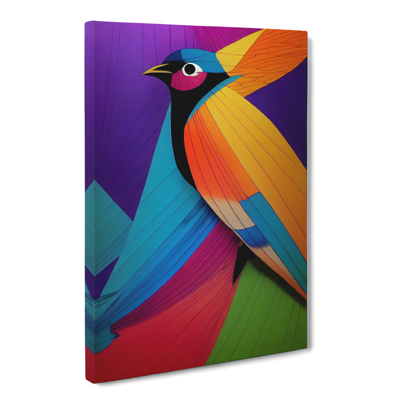 Bird Marbling - Wrapped Canvas, 50cm H x 35cm W x 3cm D