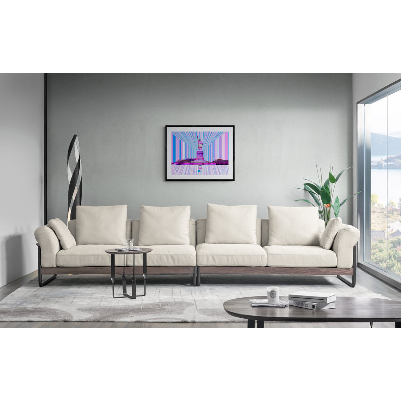 Statue of Liberty, NYC, Summer Graphic Art Canvas, 24" H x 30" W, Black Framed Paper