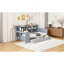 Lit de jour simple en bois avec 3 tiroirs, ports USB et bureau, gris-1404855148