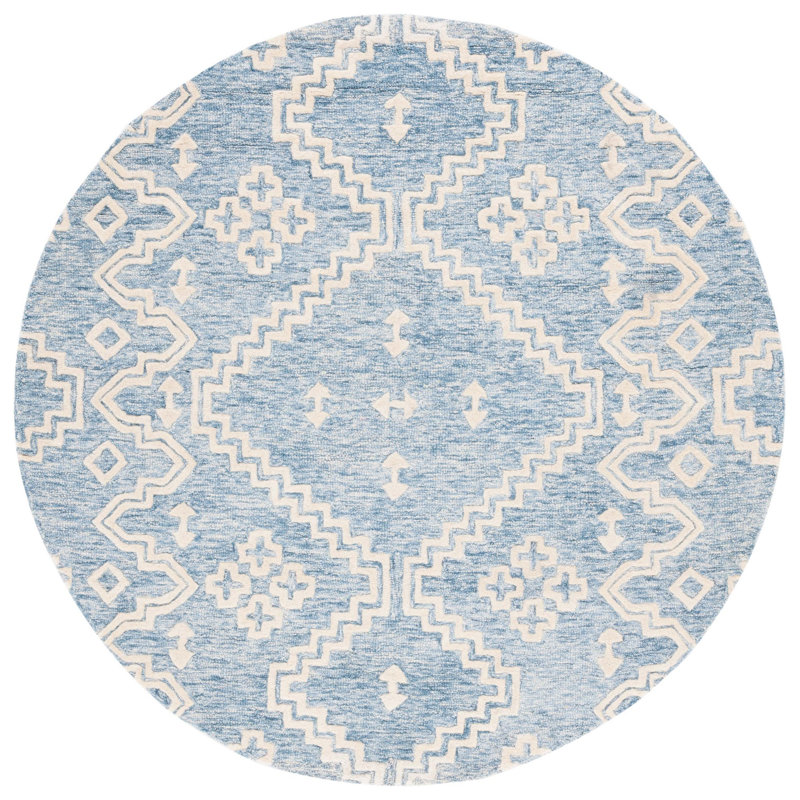Abbey-Louise Hand Tufted Wool Southwestern Rug, Round 6'