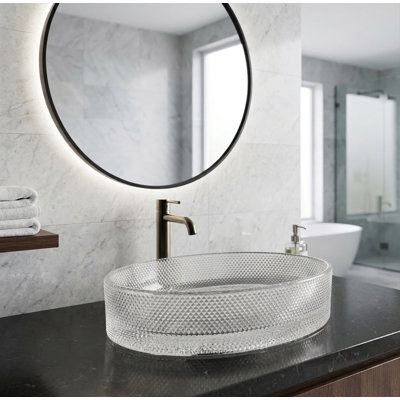 Lavabo vasque en verre 20 "Luxe Texture