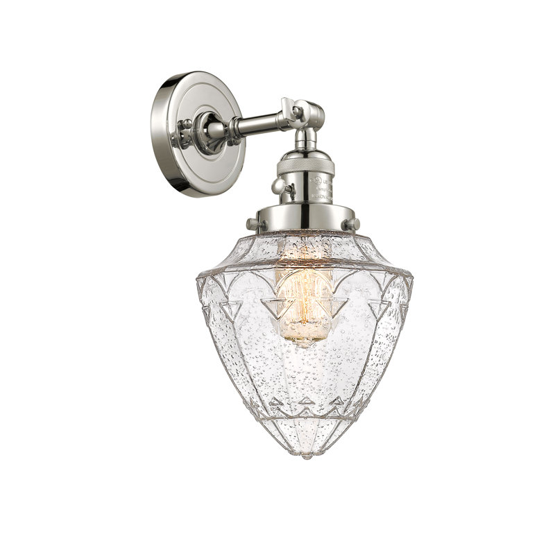 Asela Steel Armed Sconce, Polished Nickel