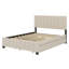 Grand lit plateforme tapissier en velours avec 2 tiroirs et lit gigogne simple TG-686395449