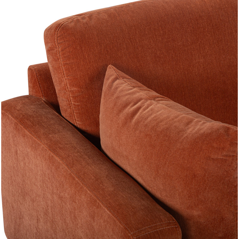 Canapé modulaire à méridienne rembourré Laguna, Orienté à droite (vu de face), Rust Performance Chenille