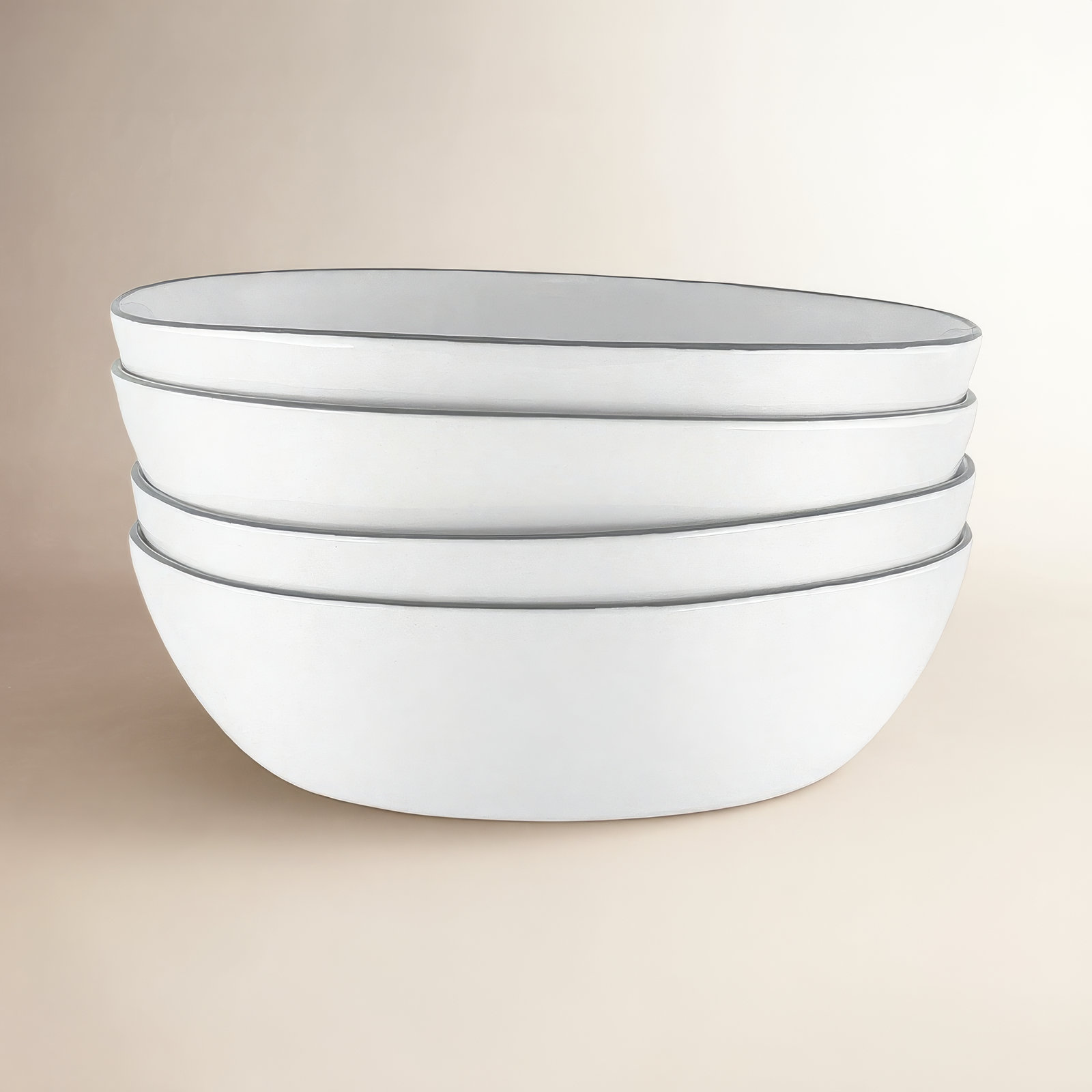 Abbesses Porcelain Pasta Bowl, Gray