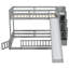 Lit superposé simple au-dessus d'un lit double avec glissière et escalier de rangement CloudBound, pin-115675303