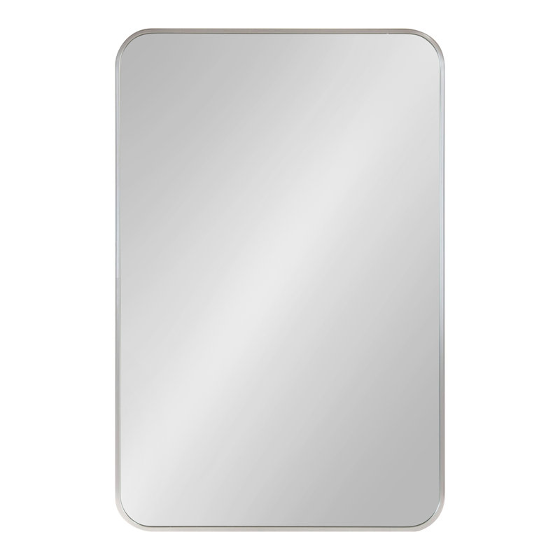 Anacleta Radius Rectangle Framed Wall Mirror, 30" x 20", Silver