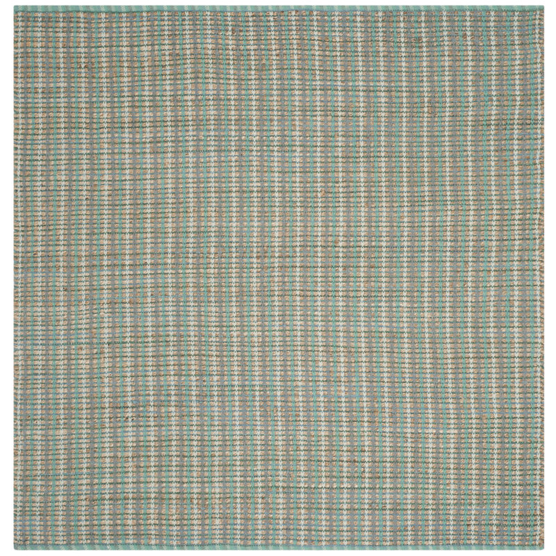 Tapis rayé en jute / coton Doleman, Carré 6 pi