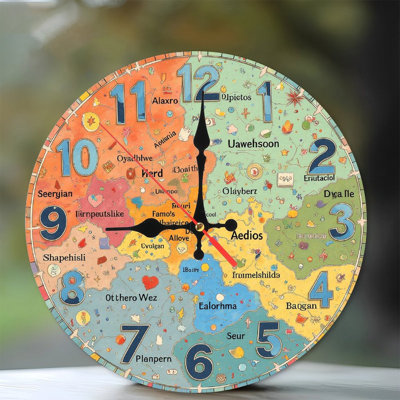 Horloge murale unique et colorée