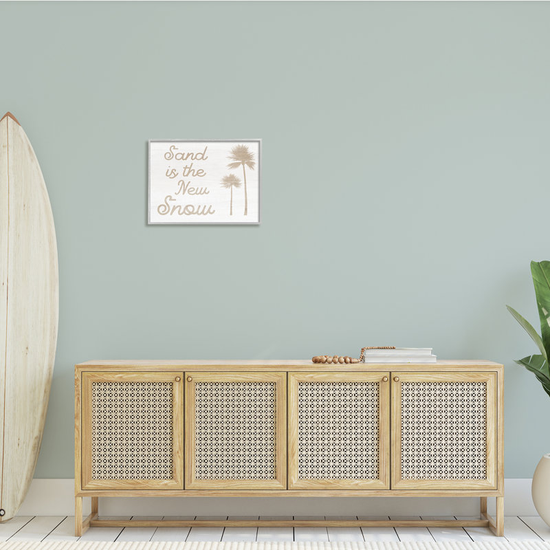 «Sand Is New Snow Expression Soft Palm Trees» par Daphne Polselli - impression d'art textuel, H 16 po x l 20 po