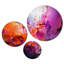 Collage de fractales abstraites orange mauve - ensemble d'impressions d'art moderne en métal