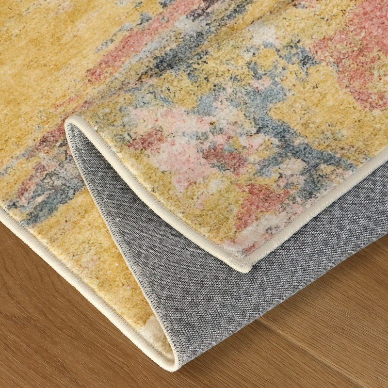 Tapis abstrait lavable à la machine Lucchesi, Rectangle 5 pi x 7 pi