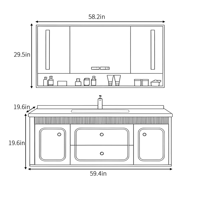 Modern light luxury simple bathroom cabinet