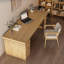 Bureaux rectangulaires en bois massif de couleur bois-107209894