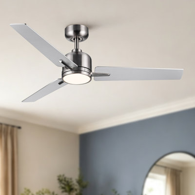 Modern 48" Ceiling Fan with Light and 3 Blades