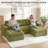 Boneless Corduroy Cloud Modular Couch,4-in-1 Flexible Combination Sectional Sofa-1208846019-1229887465