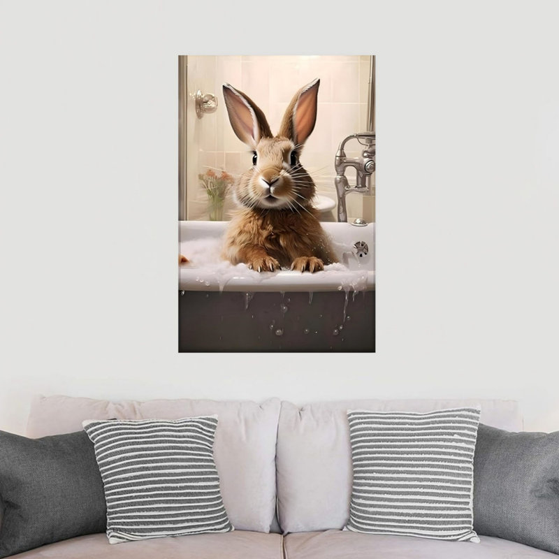 «Bunny In Bathaign», art mural 24 po x 36 po