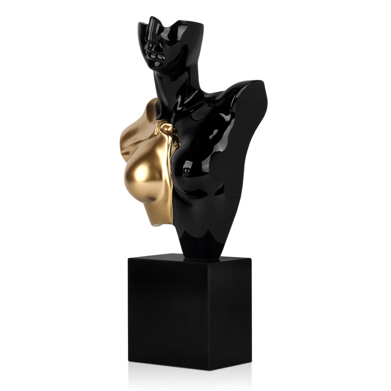 People Statue, Gold/Black