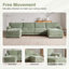 Canapé modulaire de 142 po, forme de U avec coussin de siège extra large, chargeur USB et de type C, conception d'accoudoir pétale, mousse haute densité, repose-pieds à mouvement libre, structure en bois, chenille, 6 sièges