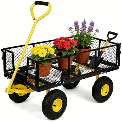 Chariot de jardin robuste en acier maillé d'une capacité de 880 lb
