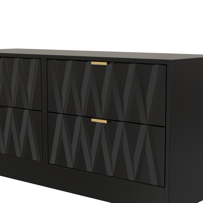 Besmir 4 Drawer Bed Box (Ready Assembled), Deep Black/Black