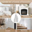 Ensemble de 3 vases de plancher en métal blanc, grands vases cylindriques avec couvercles amovibles pour le salon, la chambre à coucher ou le bureau, décoration de maison moderne et rustique