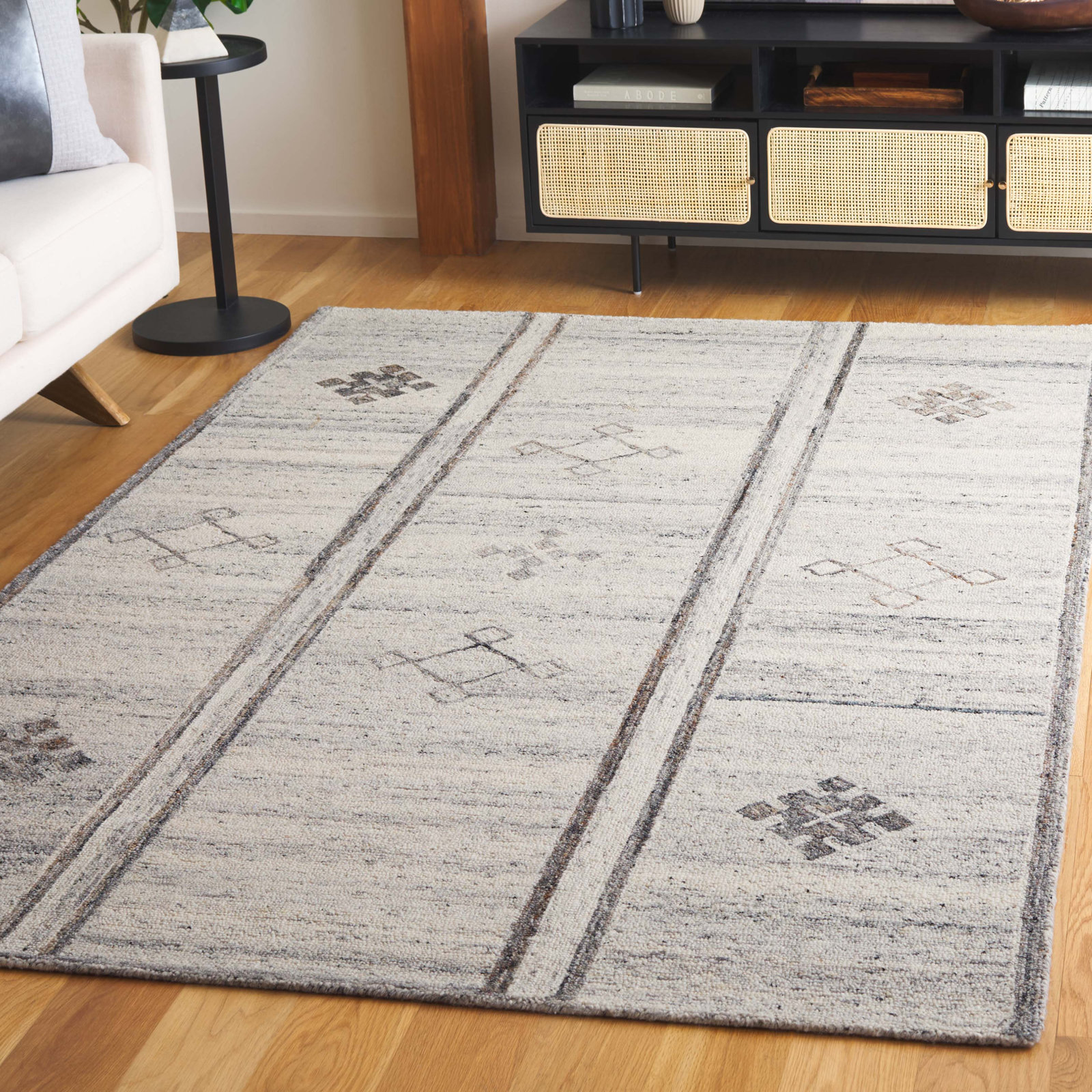 Jax Gray Hand-Woven Flatweave Wool Rug, Rectangle 6' x 9'