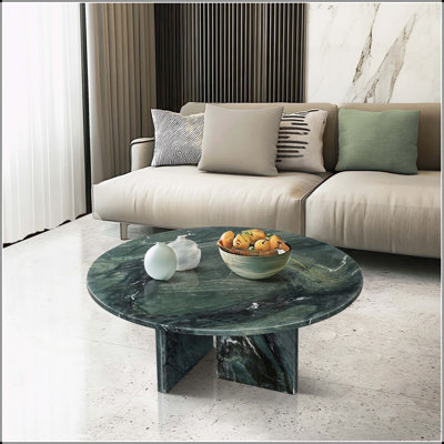 Table basse élégante en marbre naturel pour espaces de vie compacts, pierre véritable avec esthétique et design durable