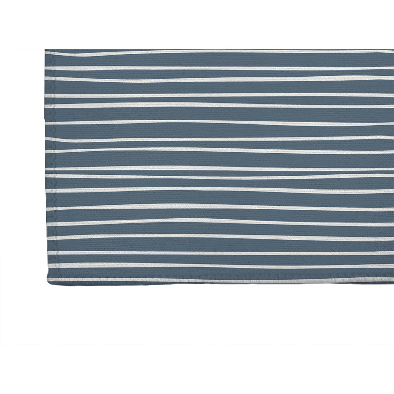 Tapis de cuisine Spine Colonne, Bleu, Rectangulaire 2 pi x 3 pi, Small Striped