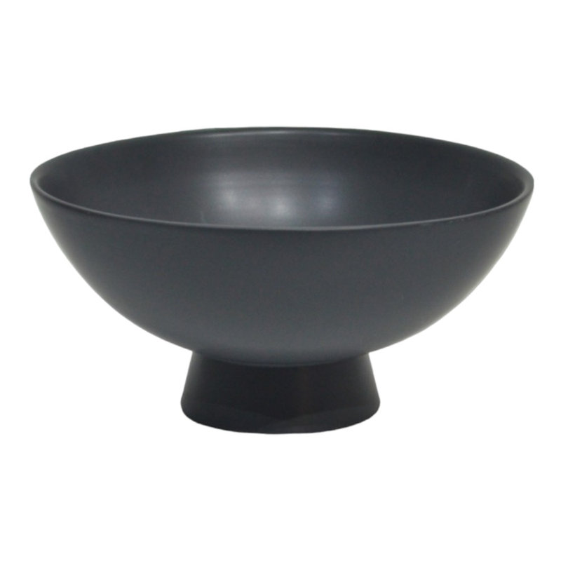 Bol décoratif en céramique fabriqué à la main Genovieve, Noir, H 6 po x l 12 po x P 12 po