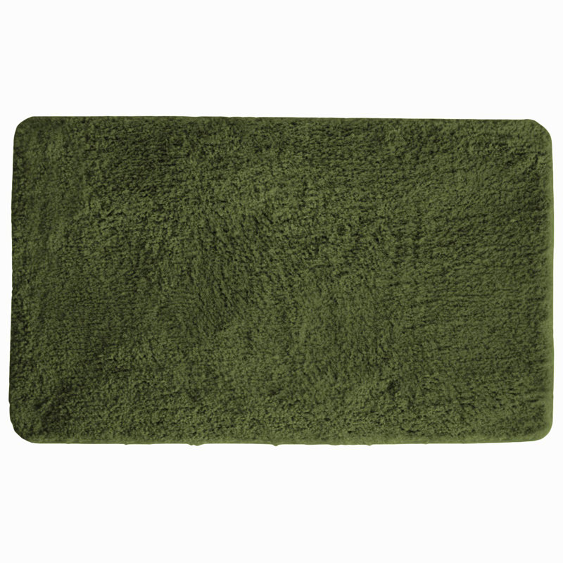 Eiliyah Microfiber Non-Slip Bath Mat, 21" W x 34" L, Olive Green