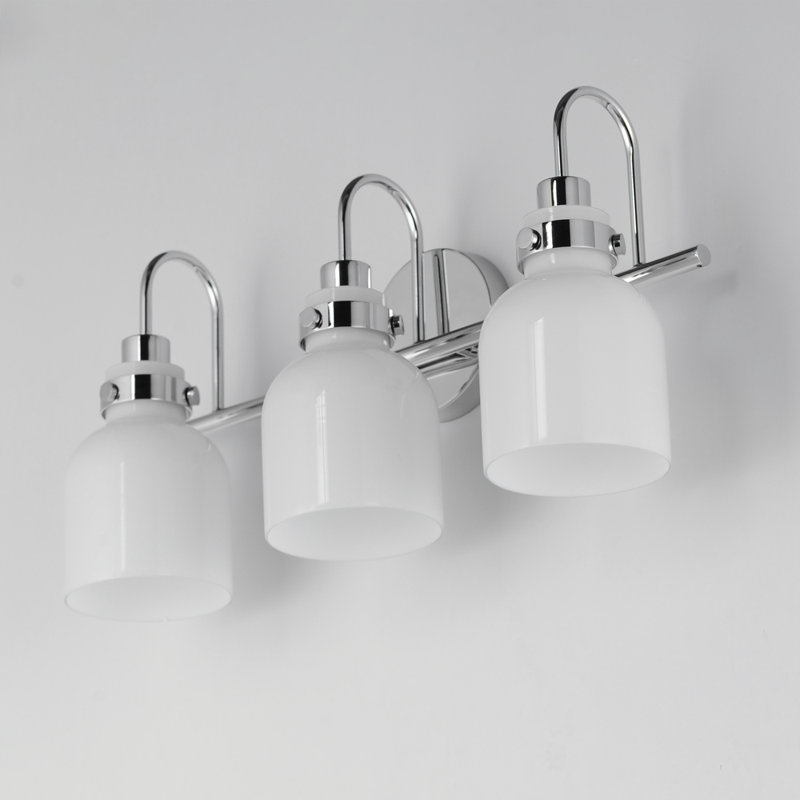 Arold 3 Light Colorful Dimmable Vanity Light, Polished Chrome