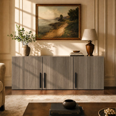 47.2" Wide 3-Door Top Storage Cabinet with 2 Large Shelves for Wardrobe, Bedroom and Closet Organization