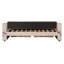 Lit de jour simple avec rangement pour accoudoirs et texture beige, rembourré-796754659