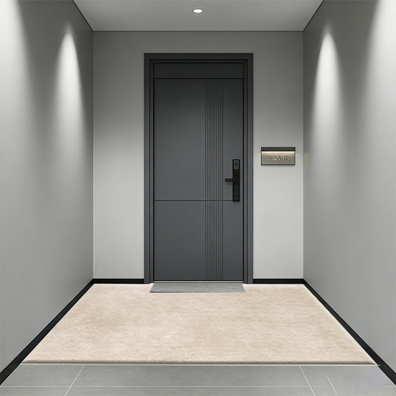 Washable Carpet -Anti Stain Carpet for Living Room, Non Slip Back Printed Carpet for Bedroom, Foldable Machine Washable Carpet (Beige)