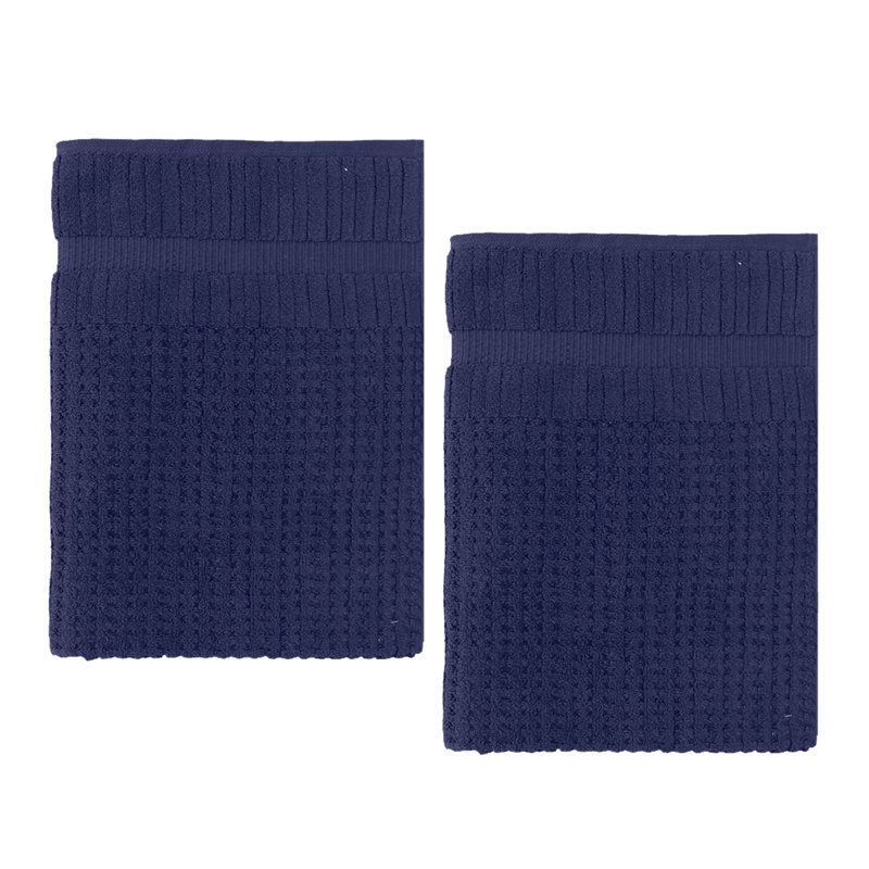 Ensemble de serviettes 2 pièces Willow - 100% coton peigné, qualité supérieure 630 g / m², bleu marine, ultra doux et très absorbant (2 serviettes de bain)