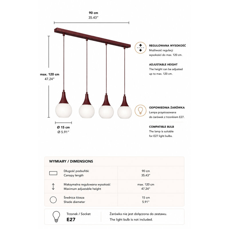 - Light Burgundy Pendant, 90, 4