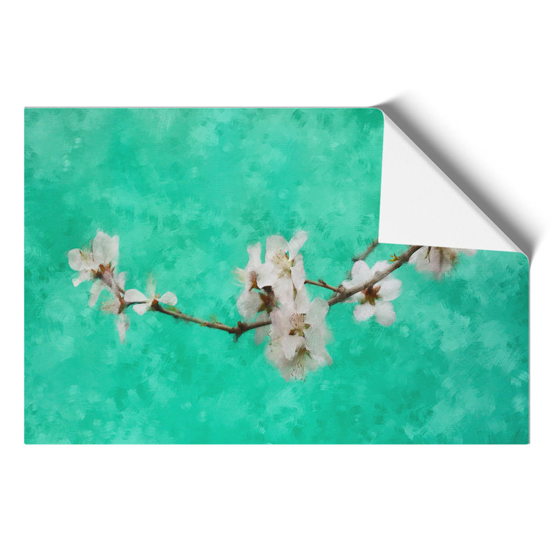 White Cherry Blossom Painting - Frameless Print, 30cm H x 42cm W x 0.1cm D