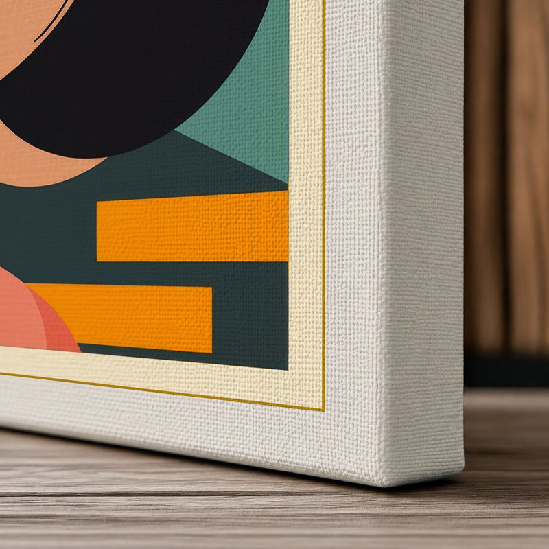 Portrait Art Deco - Wrapped Canvas, 36x24 - 91.4 x 61.0 cm, Cream Border
