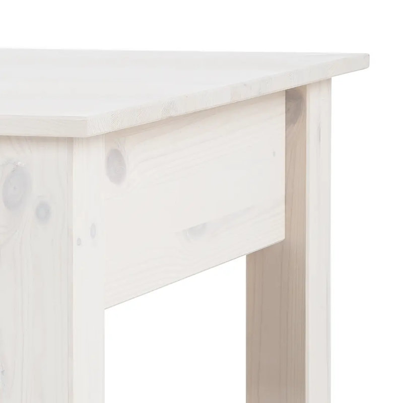Embry Solid Wood Four Leg Coffee Table with Storage, White, White